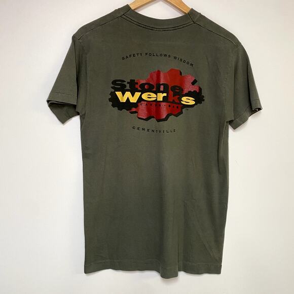 Vintage Stone Werks Shirt Y2K Cement Masonry Trade 2000s Vtg - Picture 1 of 2